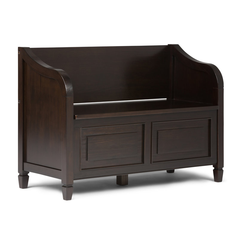 Connaught Dark Chestnut Brown Solid Wood Storage Bench