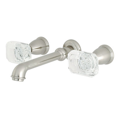 Kingston Brass Krystal Onyx Two-Handle 3-Hole Wall Mount Roman Tub Faucet