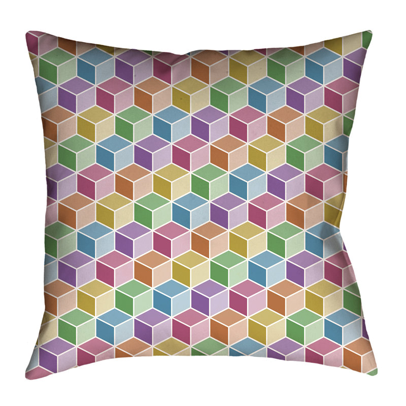 Housse de coussin Katelyn Elizabeth, 20 po x 20 po, Sergé de coton, Noir/Rouge/Vert