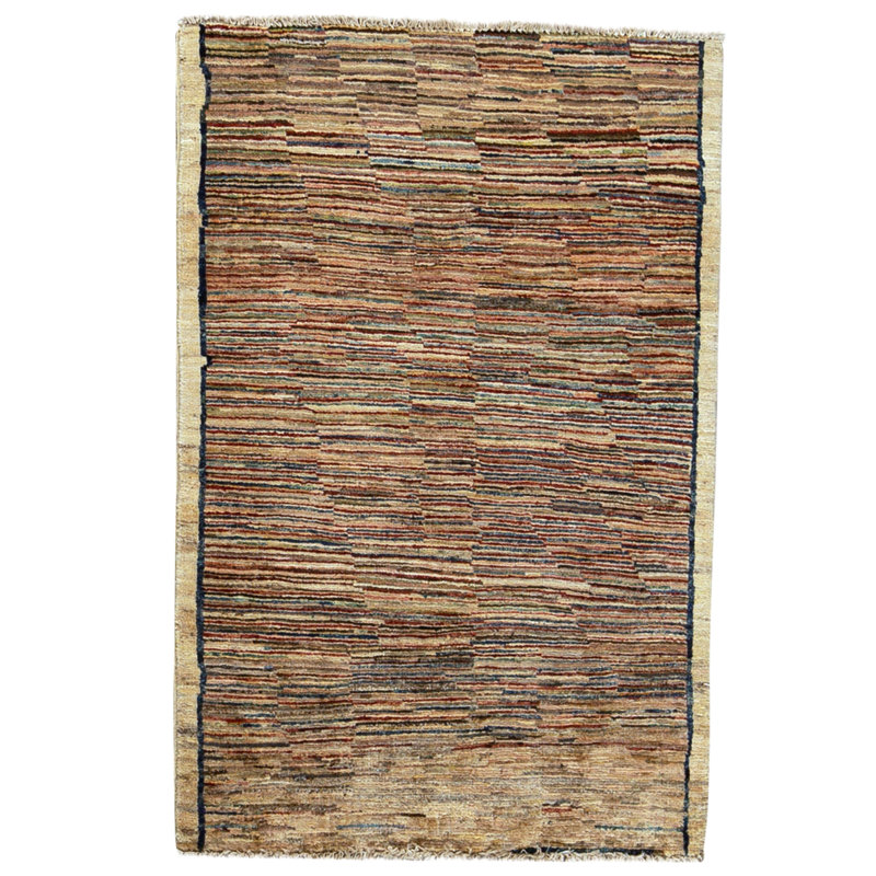 Hand Knotted Wool Area Rug in Multi