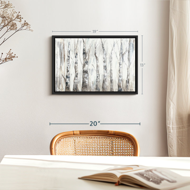 Nature «Winter Aspen Trunks Neutral Canvas Print», H 13 po x l 19 po