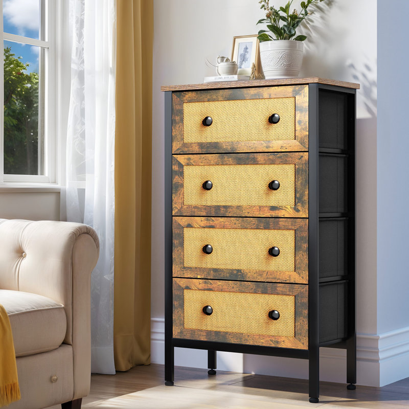 Commode tissée 4 tiroirs