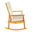  Chaise berçante d'extérieur en acacia avec coussins pour patio et cour arrière