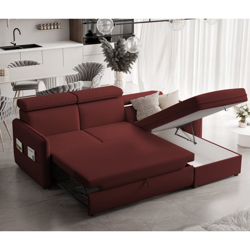 3 Seater Sofa Bed, Red