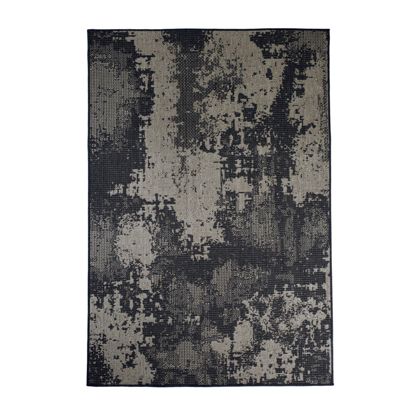 Tapis d'extérieur noir Furnish My Place, Rectangle de 2 pi x 3 pi