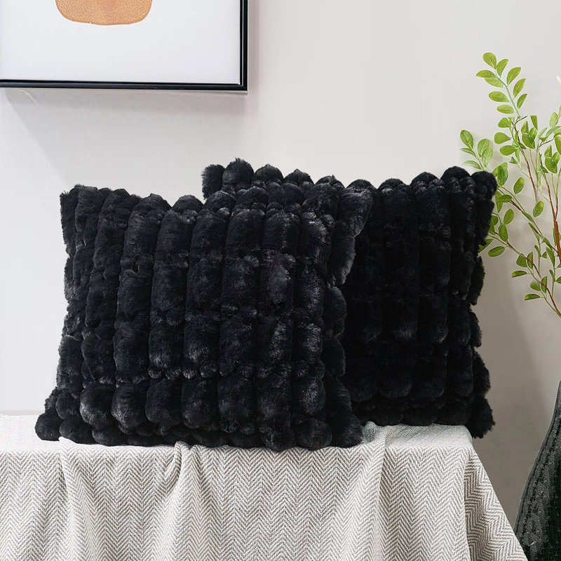 Square Cushion Cover, Black