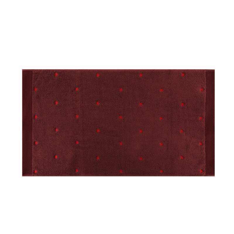 Ensemble de 2 serviettes 100% coton Jazmenn, Fuchsia / rouge