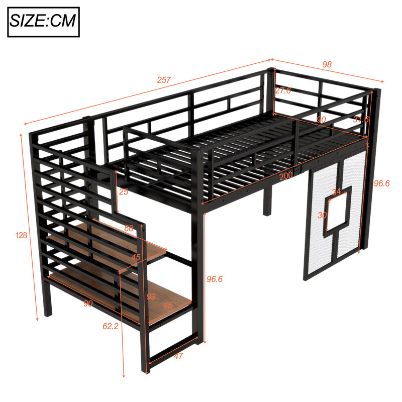 European Single (90 X 200 Cm) Bed Frame, Black