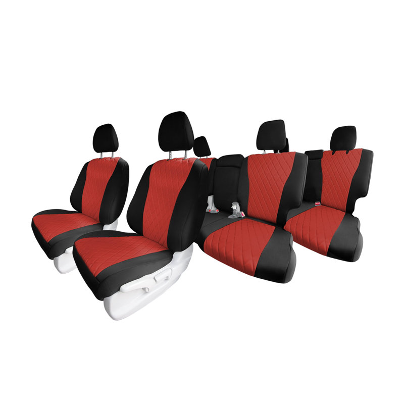 Neoprene Car Seat Covers Full Set Custom Fit for 2016 to 2022 Honda Pilot, Red