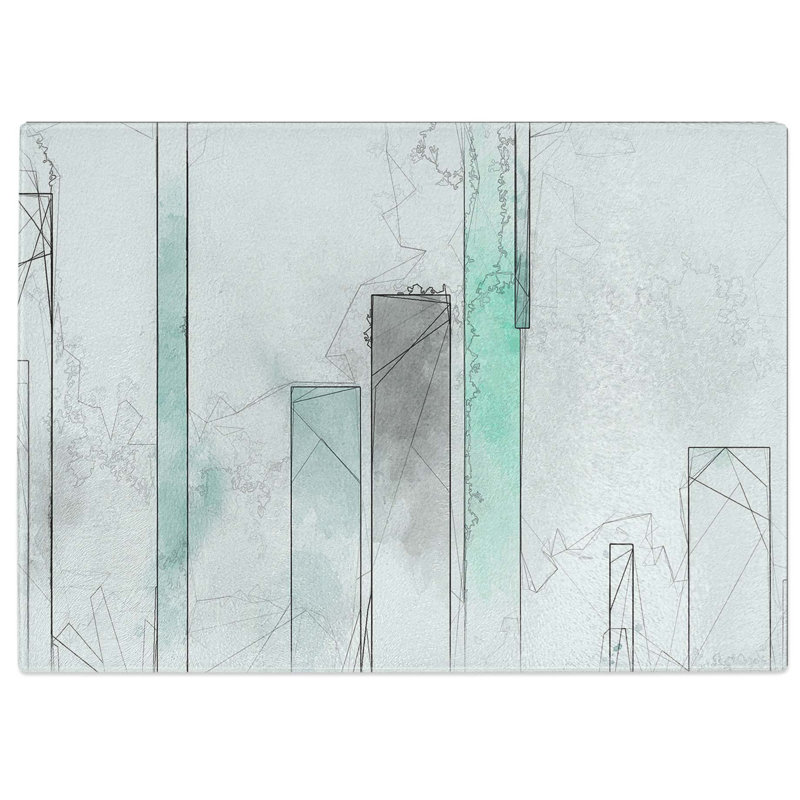 Tempered Glass Side Chopping Board, 39 cm W x 28.5 cm L