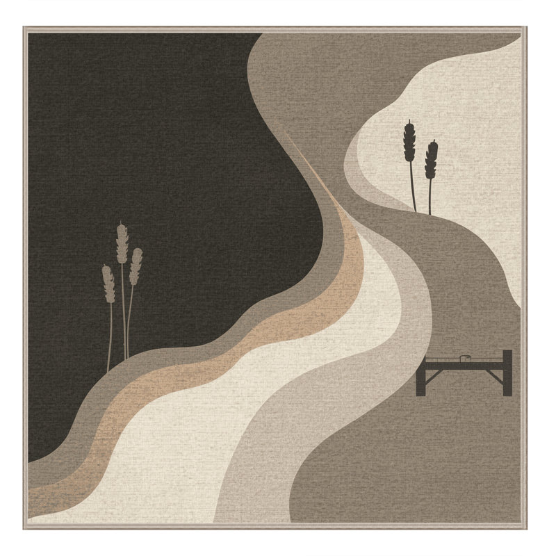 Tapis noir moelleux moelleux décontracté Shaler, Carré 3 pi