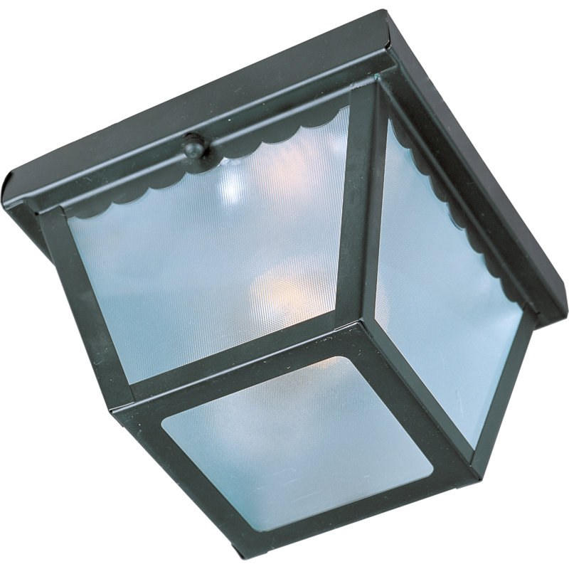Carder 1 - Bulb Outdoor Flush Mount, Black, 5" H x 9.5" W x 9.5" D