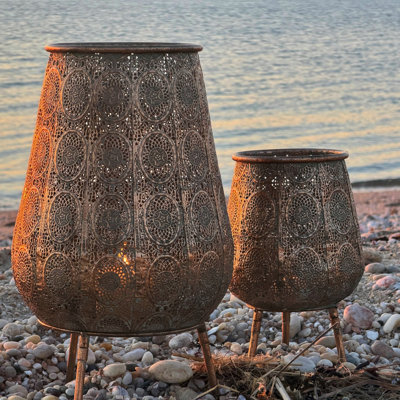2 Piece Chubby Potbelly Candle Lanterns