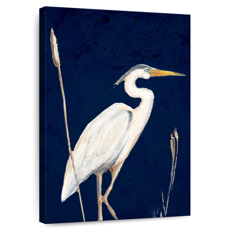 Brampt Heron On Navy II, 24" H x 16" W