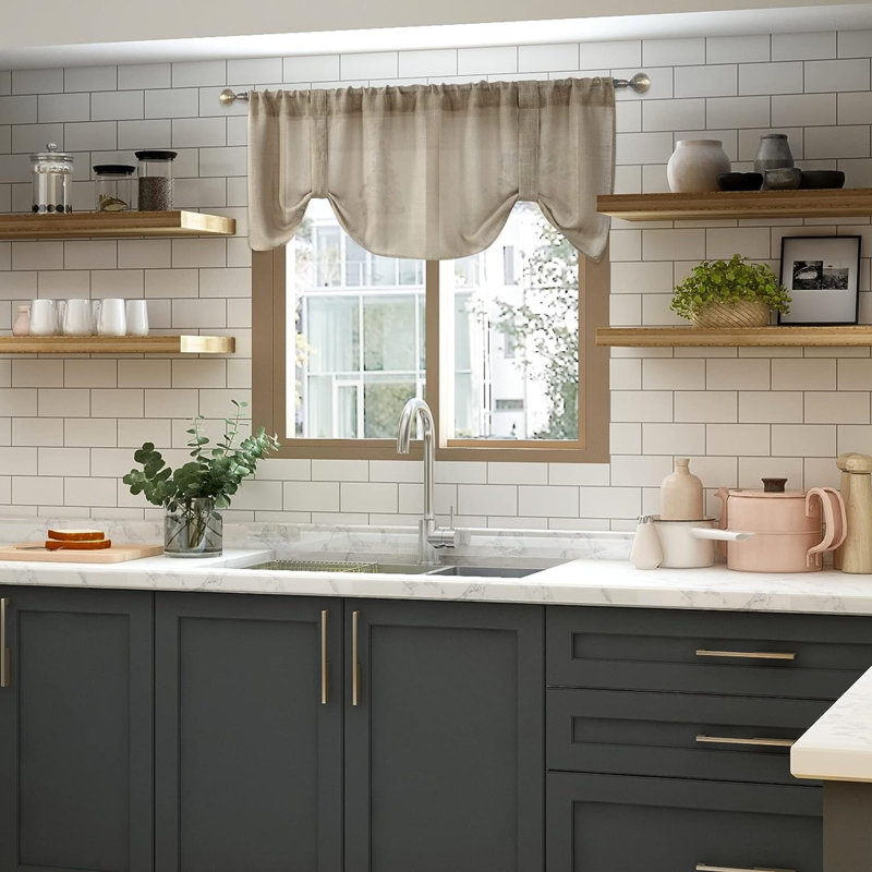 Chas Tailored Window Valance,  Taupe