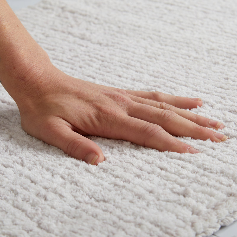 Cotton Blend Bath Rug, Gray