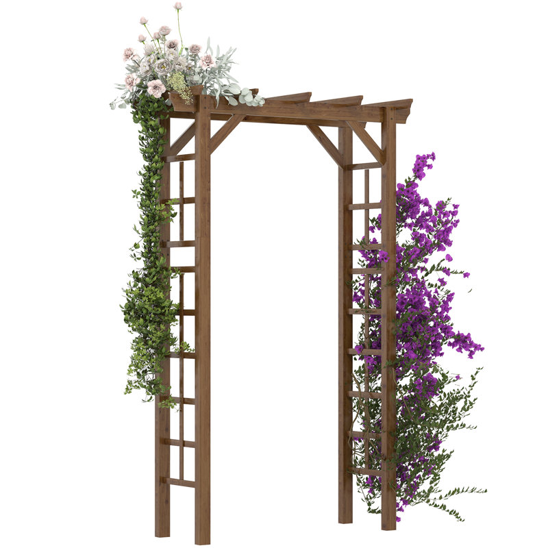 Arche de mariage 85 po en bois brun, Brown