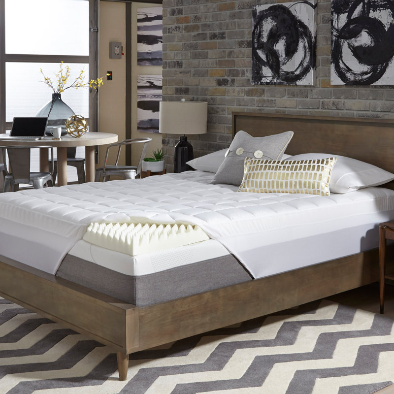 Surmatelas réversible en mousse à mémoire de forme et fibre 2 pièces Slumber Solutions, Double, 5.5"