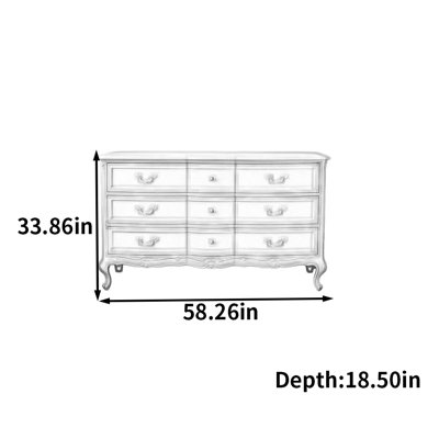 Commode de style français rétro sculptée