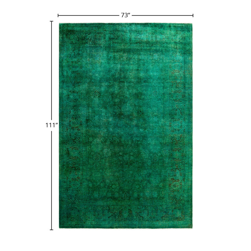 Tapis vert surteint de conception unique 6 pi 1 po x 9 pi 3 po