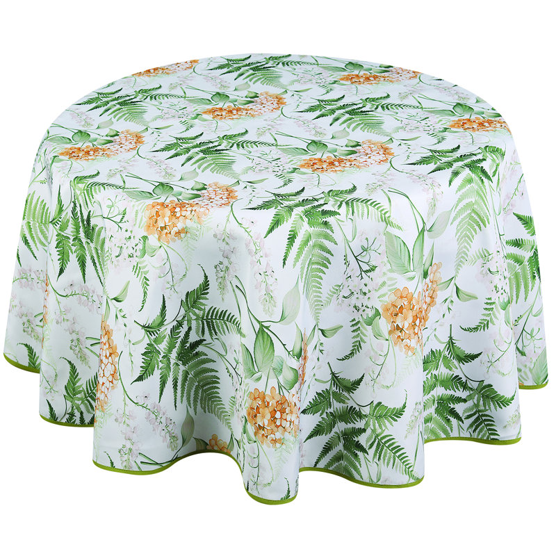 Nappe Wild Ferns, Orange / Vert, 70 po rond