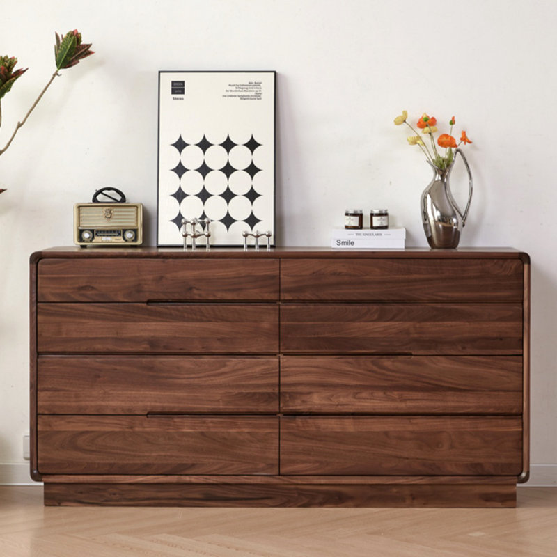 Commode d'appoint simple en noyer noir