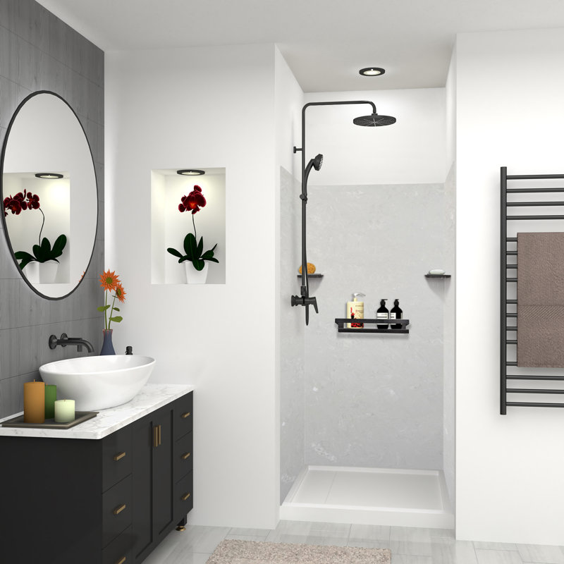 Tablette de douche Drew & vis en acier inoxydable, Mat