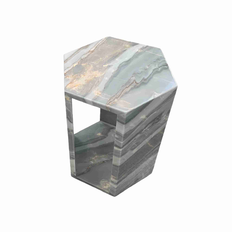 Table d'appoint en marbre naturel, Bleu/gris