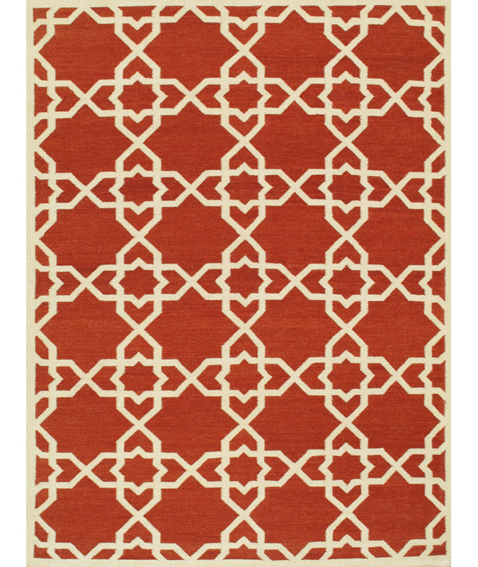 Sahara Flatweave Wool Geometric Indoor Rug, Rectangle 4' x 6'