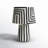  Minori Black Striped Papier Mache Table Lamp