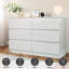 Commode 6 tiroirs, commode moderne pour la chambre à coucher avec comptoir spacieux, armoire de rangement avec poignées dissimulées, armoire de salon-84688750
