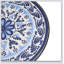 Table d'appoint de patio, bleu et noir