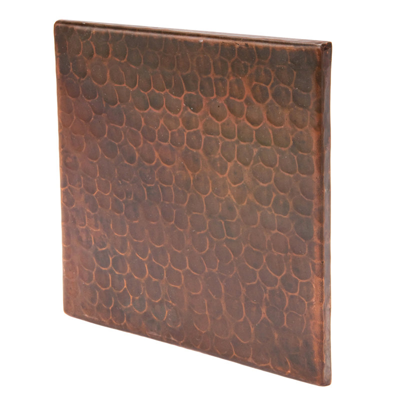 6" x 6" Hammered Copper Tile - Quantity 8