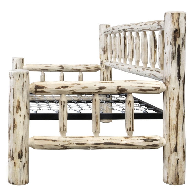 Rustic Pine Twin Daybed with Slat Headboard and King Trundle