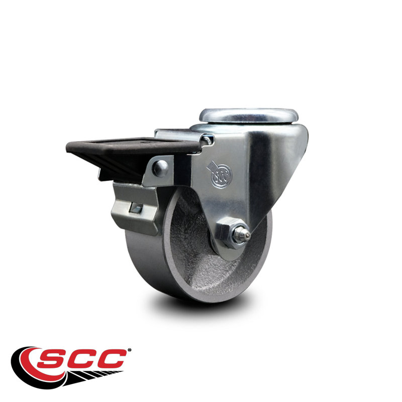 3 Inch Semi Steel Wheel Swivel Bolt Hole Caster with Posi Lock Brake SCC