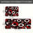Black Abstract Circle Pattern, 2 Pcs Non Slip Kitchen Mats
