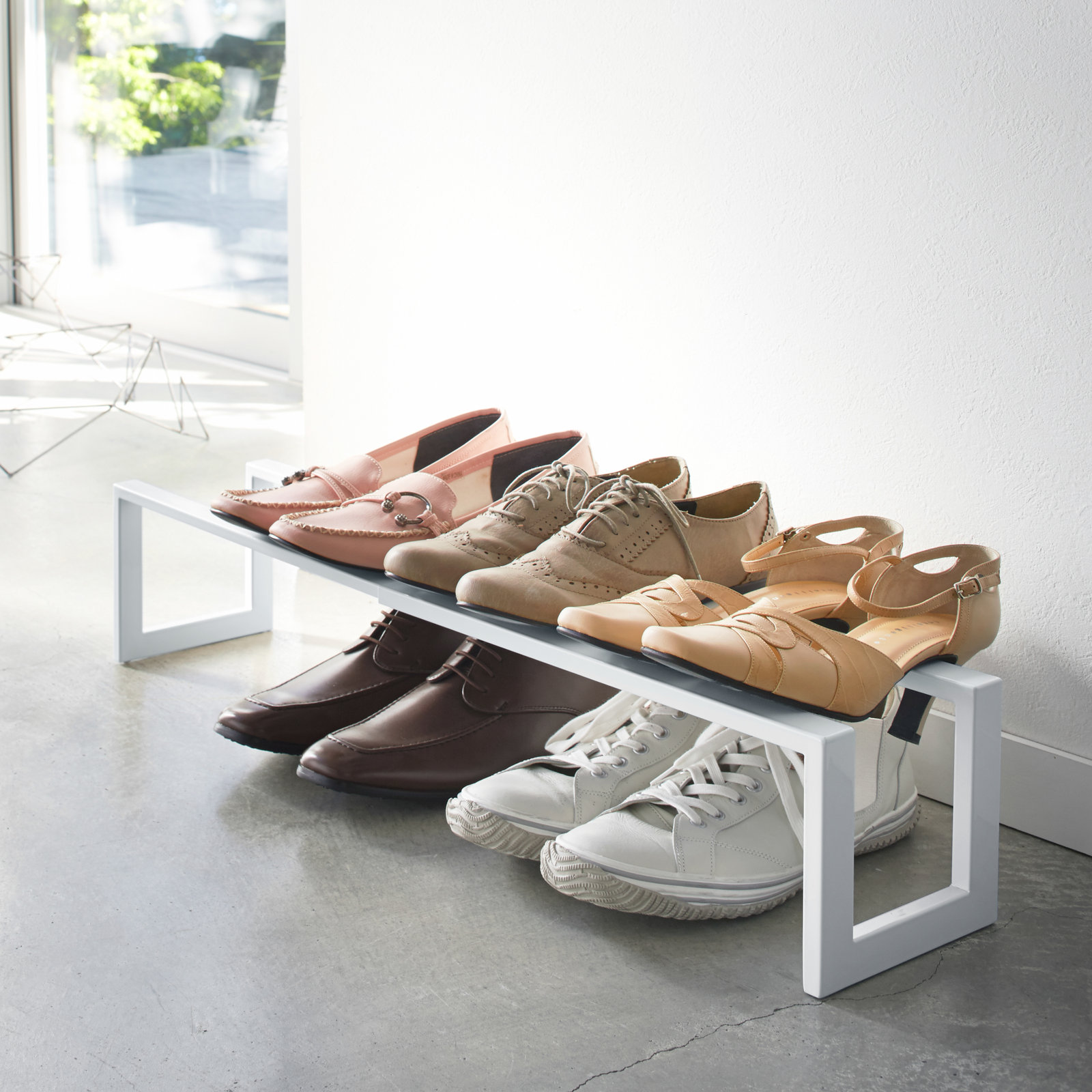 Yamazaki Home Adjustable Shoe Rack, White