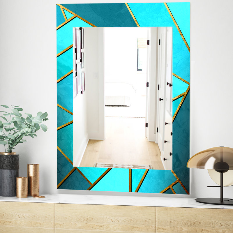 Flat Mirror, 39.4" H x 29.5" W, Blue