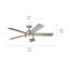 Ventilateur de plafond standard à DEL à 5 pales de 52 po avec télécommande et ensemble d'éclairage inclus Sherika-589285784