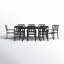 Ensemble repas pour 6 personnes avec table rectangulaire extensible-1085980437