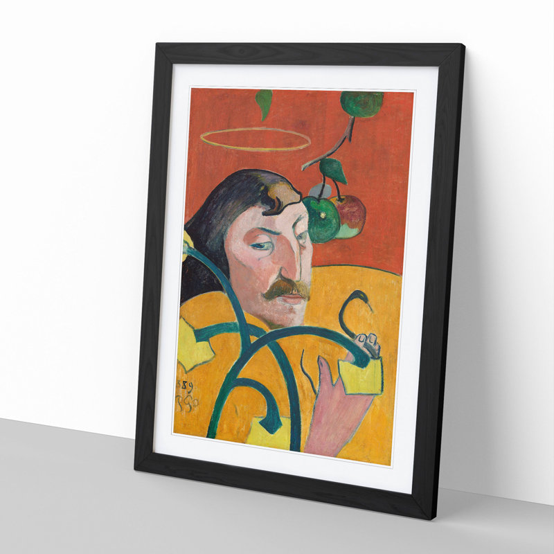 Self-Portrait Vol.2 by Paul Gauguin - Picture Frame Painting, 65cm H x 48cm W x 2cm D, Black Framed