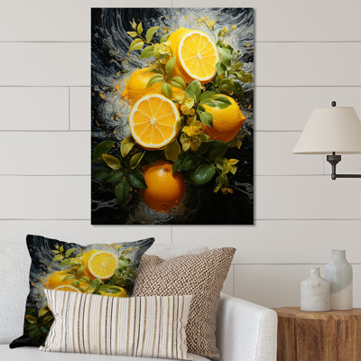Citron agrume sérénité V - fruits, art mural en métal