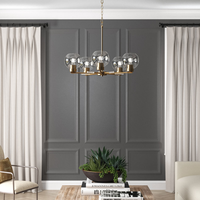 Katarina 5 - Light Steel (accents) Dimmable Chandelier