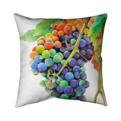 Colorful bunch of grapes - 20"x20" Throw pillow - Poly twill - Print on demand