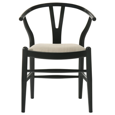 Kather Wood Wishbone Dining Side Chair Black