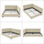 Structure de canapé-lit double capitonné en velours Mid-Century avec dossier et accoudoirs, beige (l 80,5 po x P 59 po x H 30,5 po)-1764931700
