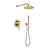 Topcraft 10 Inch Brushed Gold Complete Shower System with Rough-In Valve