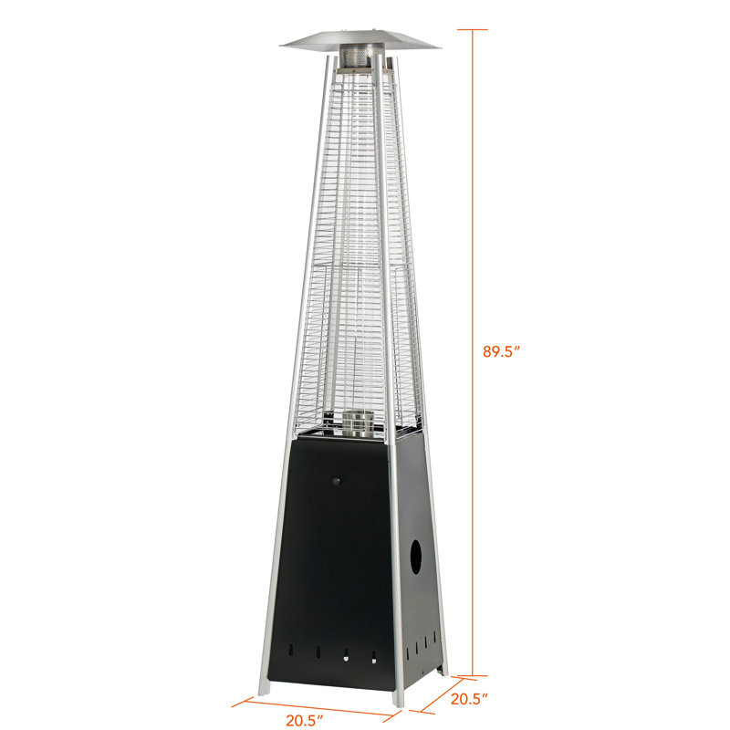 HeatMaxx 89.5" Black and Silver Propane Pyramid Patio Heater