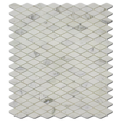 Clipped 1.75" x 4" Marble Octagon & Dot Mosaic Wall & Floor Tile