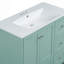 Meuble-lavabo moderne 36 po avec chargement USB, deux portes et trois tiroirs avec meuble-lavabo, petit meuble-lavabo avec lavabo simple